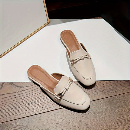 Elegant Beige Slip-On Mules