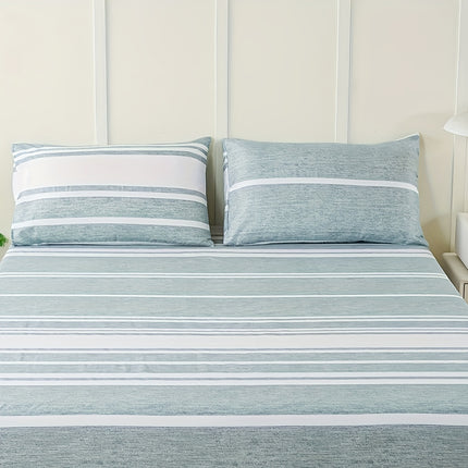 Striped Print Bedding Set - Soft, Comfortable All-Season Set