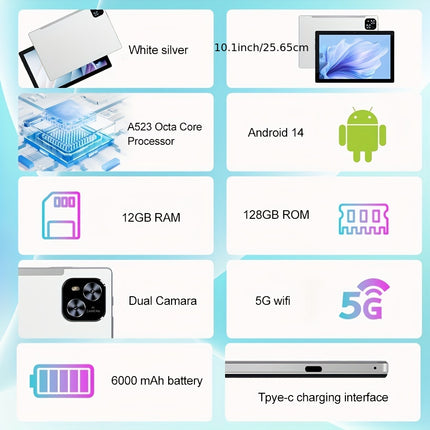 2-in-1 Android 14 Tablet with Keyboard & Stylus