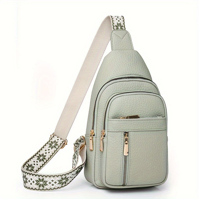 Vintage Multi-Pocket PU Leather Chest Bag