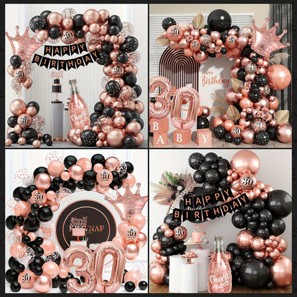 Rose Gold & Black Birthday Kit – Glamorous Party Essentials