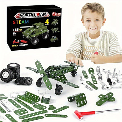 166pcs STEAM Building Blocks – Military Series Educational Toys