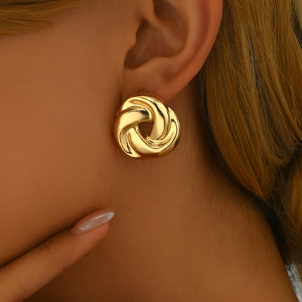 Golden-Tone Spiral Hoop Earrings
