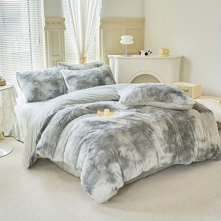 Tie-Dye Plush Duvet Cover Set - Soft & Cozy