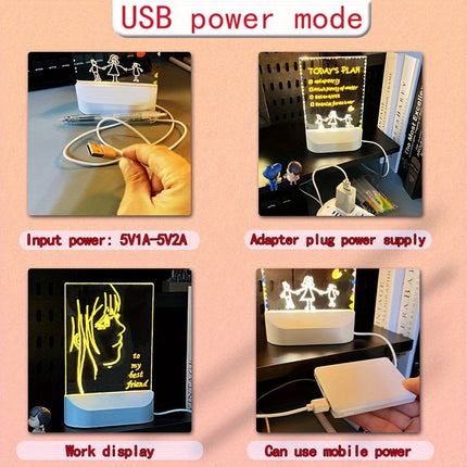 Glow-In-The-Dark LED Memo Board with 7 Pens