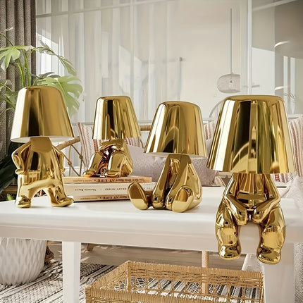 Golden Thinker LED Table Lamp with USB & Touch Control