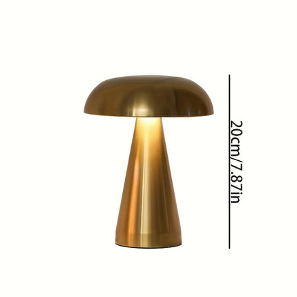 Golden Mushroom USB Rechargeable Table Lamp - LED Nightlight