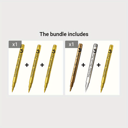 Metallic Brush Marker Set for Crafts