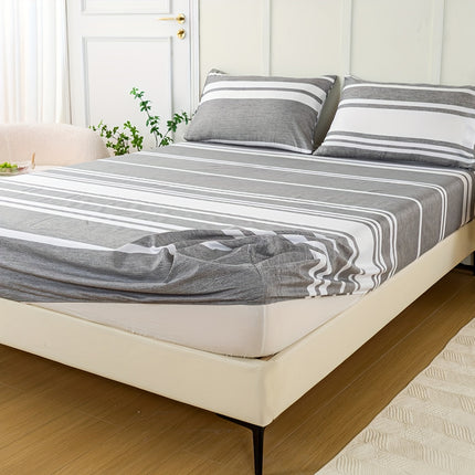 Striped Print Bedding Set - Soft, Comfortable All-Season Set