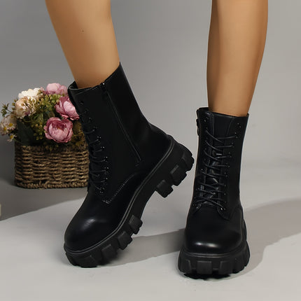 Stylish Lace-Up Platform Boots