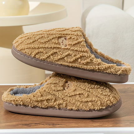Cozy Striped Bear Print Slippers