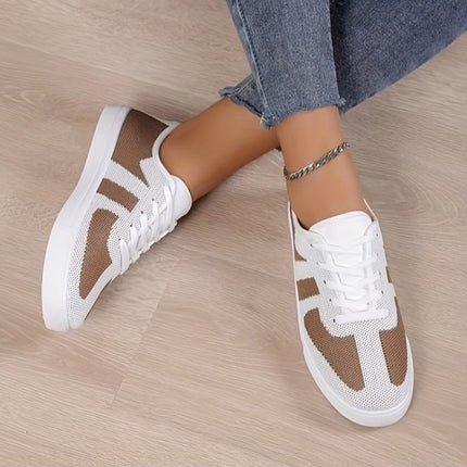 Women's Two-Tone Lace-Up Flats