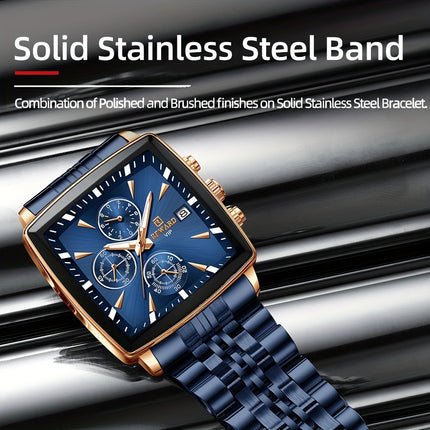 Luxury Blue Rectangle Quartz Watch