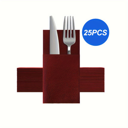 Elegant Disposable Napkins with Flatware Pocket for Celebrations