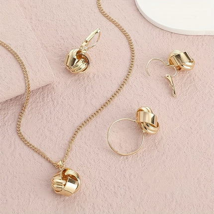 Retro Knot Flower Jewelry Set