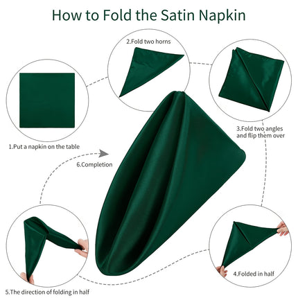 6/12pcs Luxury Soft Satin Napkins