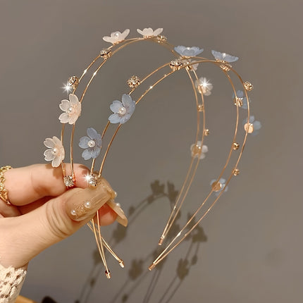 Double-Layer Rhinestone Flower Hair Clip