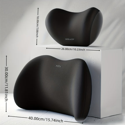 Memory Foam Car Neck & Lumbar Pillow – Ultimate Comfort