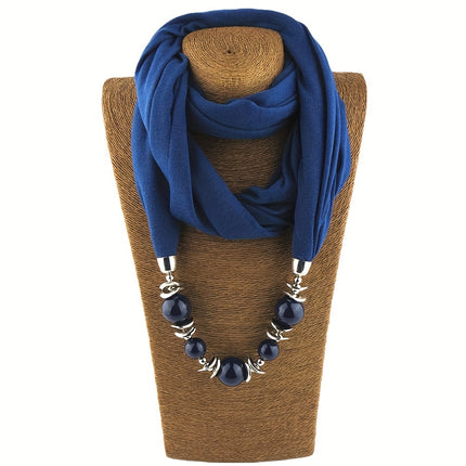 Boho Resin Bead Pendant Scarf