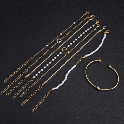 8pcs Love Heart Bangle Set