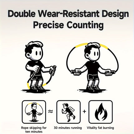 Adjustable Black Jump Rope with Counter & Foam Grip