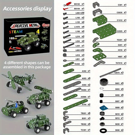 166pcs STEAM Building Blocks – Military Series Educational Toys