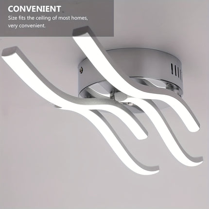 Modern LED Ceiling Light with 3-Color CCT, Curved Design