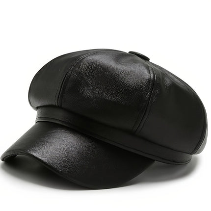 Chic PU Leather Beanie