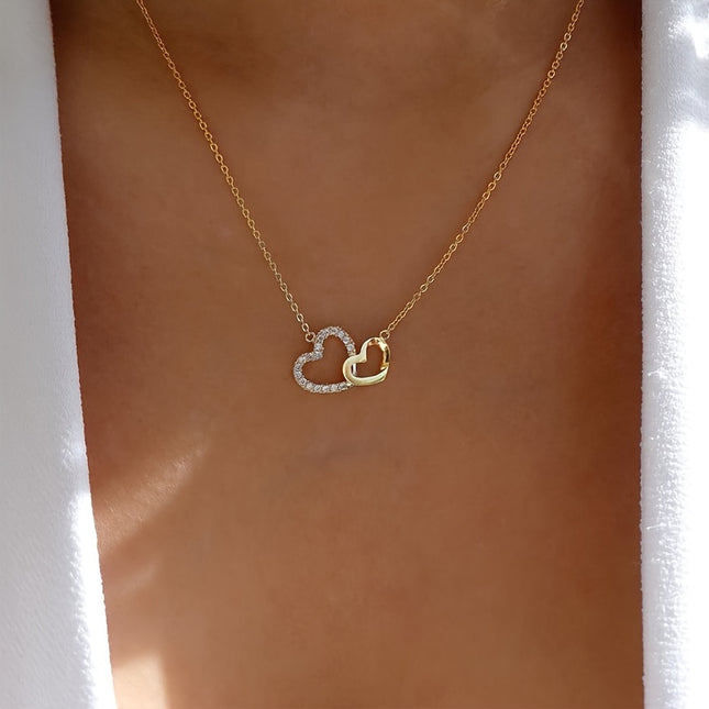 Elegant Heart Rhinestone Necklace