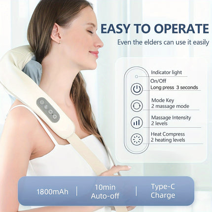 3D Neck Massager with Heat - Deep Tissue Relief at Home