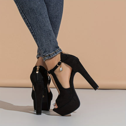 Peep Toe Block Heel Sandals