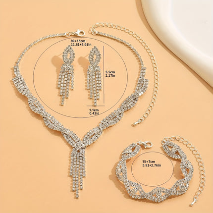 Elegant Rhinestone Evening Jewelry Set