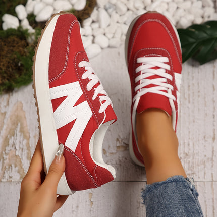 Trendy Red Platform Sneakers