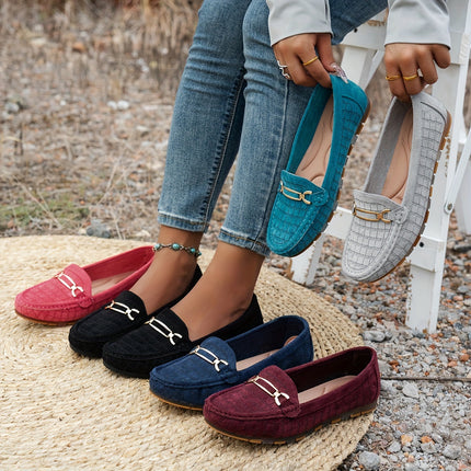 Women's Retro Metal Button Loafers
