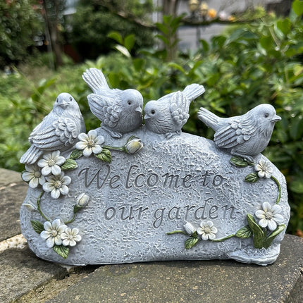 Welcome to Our Garden" Resin Statue Decor