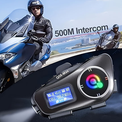 Q58MAX Wireless Motorcycle Helmet Headset with FM Radio & Intercom