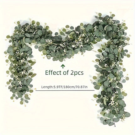 Faux Eucalyptus Garland - Elegant Decor for Any Occasion