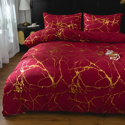 Soft Bronzing Duvet Cover Set - 3pcs, Elegant Comfort