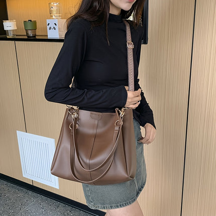 Stylish Faux Leather Tote Bag – Spacious & Versatile - Monti Bargains