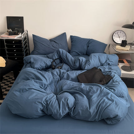Solid Color Soft Sanded Duvet Cover Set