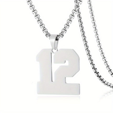 Men's Sports Number Pendant Necklace