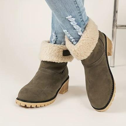 Elegant Fur-Trim Ankle Boots