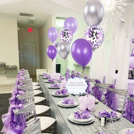 31pcs Purple and Silvery Lavender Party Decoration Set for Girls