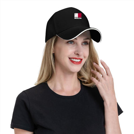 Malta Flag Grunge Baseball Cap