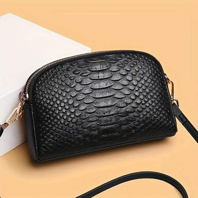 Crocodile Pattern Leather Crossbody