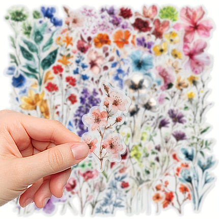 50pcs Transparent Flower Stickers