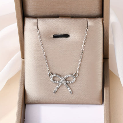 Elegant Bow Pendant Necklace