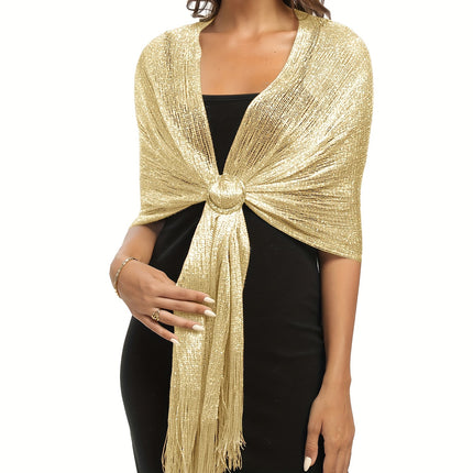 Sparkling Metallic Tassel Shawl