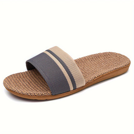 Women's Striped Linen Slippers