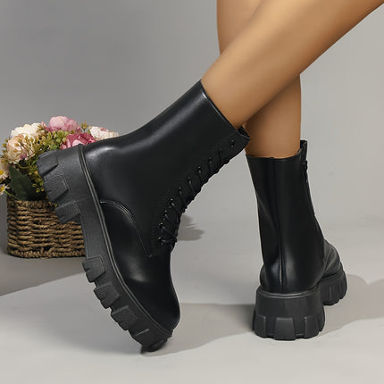 Stylish Lace-Up Platform Boots